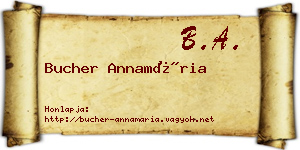 Bucher Annamária névjegykártya